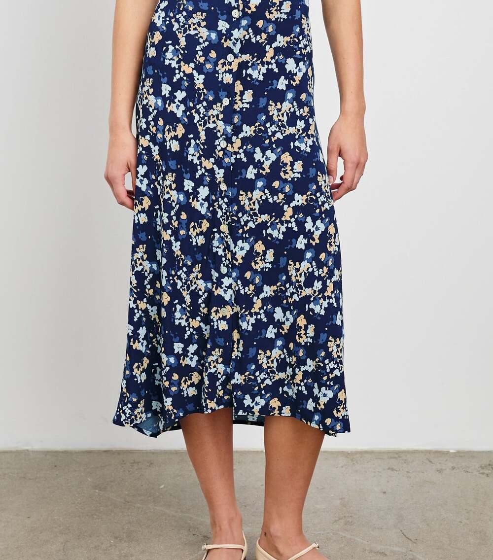 Rails Rosetta Skirt Navy Flora Floral Midi Skirt Size XS NWT, XS